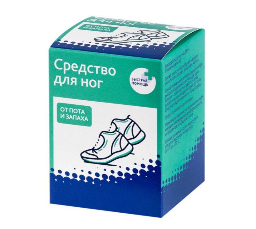 фото упаковки Быстрая помощь Средство для ног от пота и запаха