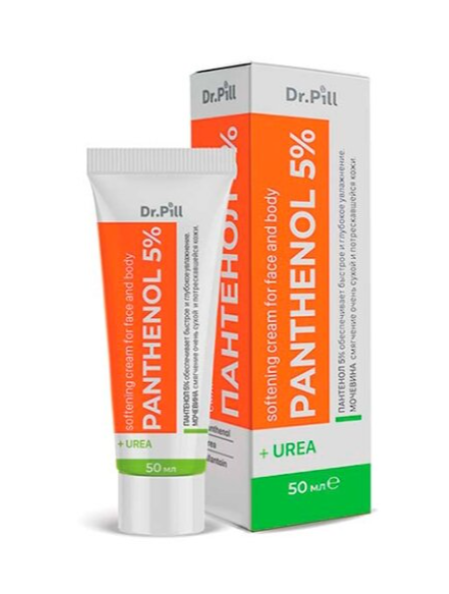 фото упаковки Dr.Pill Пантенол 5% Смягчающий крем для лица и тела