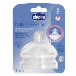 Chicco Natural Feeling Соска силиконовая быстрый поток 6м+