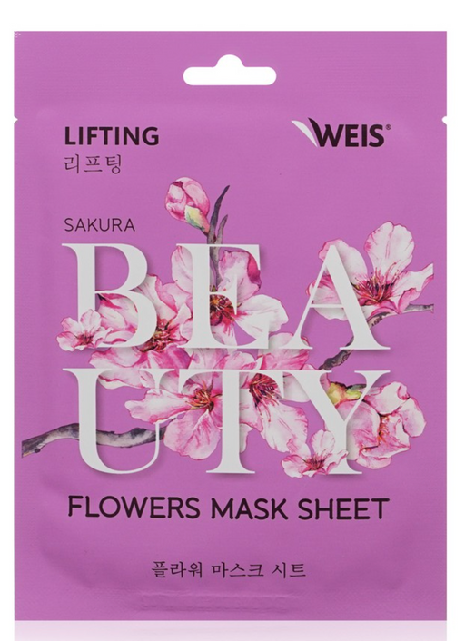 Weis Маска для лица тканевая Beauty Flowers Lifting, маска для лица, с экстрактом сакуры, 23 г, 1 шт.