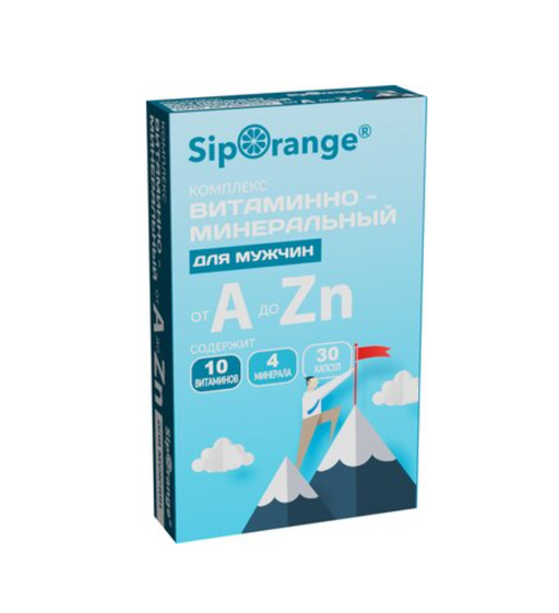 Siporange Витаминно-минеральный комплекс от А до Цинка, таблетки, для мужчин, 30 шт.