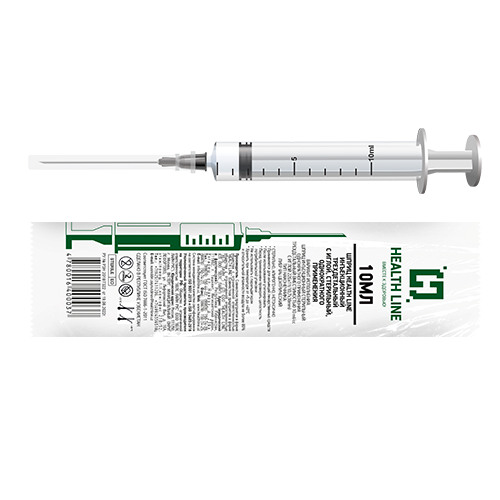 Нealth Line Шприц 3-х компонентный, 10 мл, 22G (0,7x38мм), 80 шт.