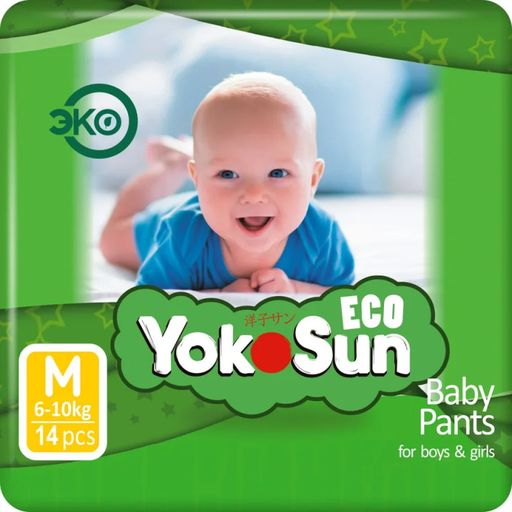 Yokosun Eco Подгузники-трусики детские, M, 6-10 кг, 14 шт.