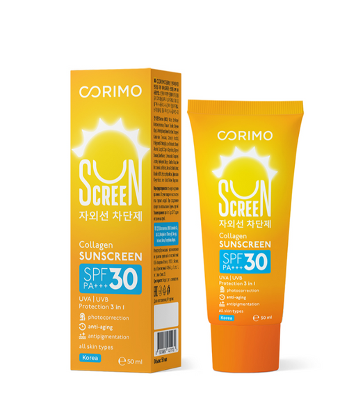 Corimo Крем солнцезащитный коллагеновый водостойкий SPF30, крем, антивозрастной, 50 мл, 1 шт.