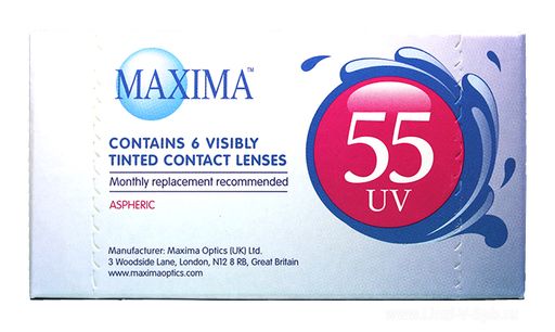 Maxima 55 UV Контактные линзы плановой замены, BC=8.6 d=14.2, D(-1.00), 6 шт.