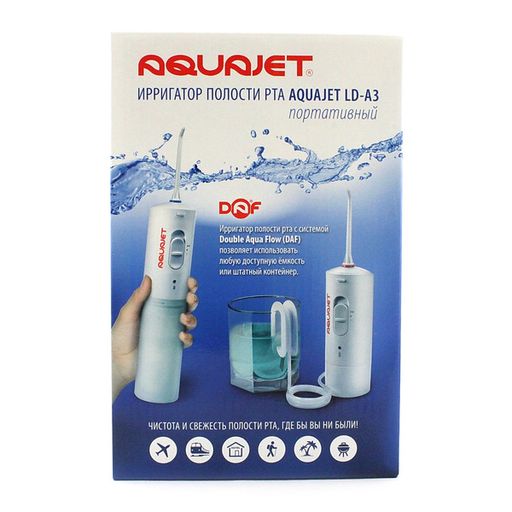 Aquajet LD-А3 Ирригатор полости рта, 2 насадки, серого цвета, 1 шт.