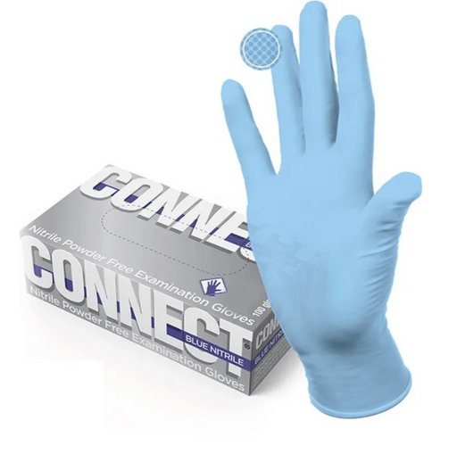 Перчатки смотровые Connect Blue Nitrile нитриловые, XL, нестерильная (ые, ый), 100 шт.