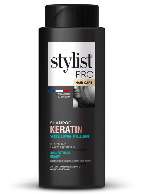 Stylist pro Шампунь для волос кератиновый, шампунь, эффектный объем, 280 мл, 1 шт.