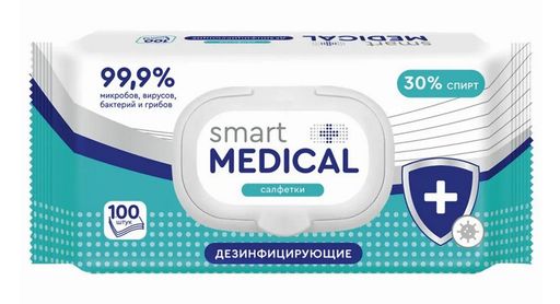 Smart Medical Салфетки влажные дезинфицирующие, салфетки влажные, 100 шт.