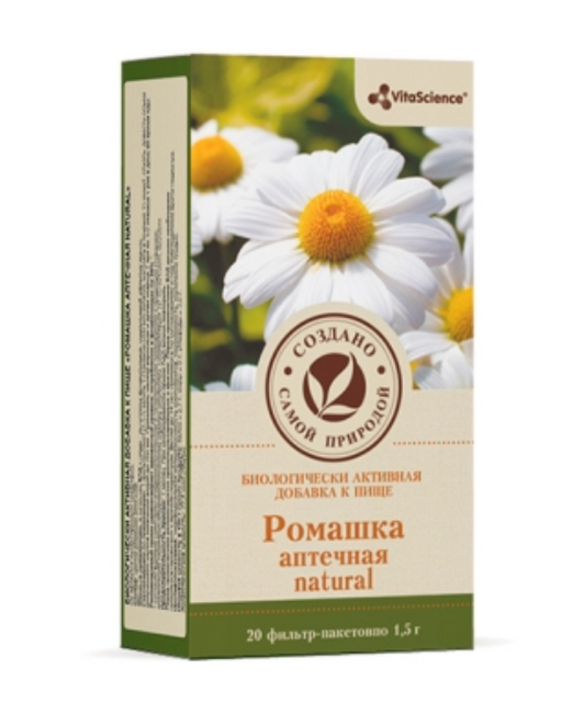 Vitascience Ромашка аптечная natural, фильтр-пакеты, 1,5 г, 20 шт.