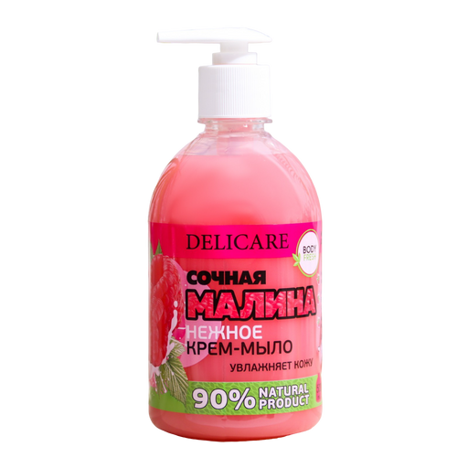 Delicare Жидкое крем-мыло Body Fresh, мыло жидкое, малина, 500 мл, 1 шт.