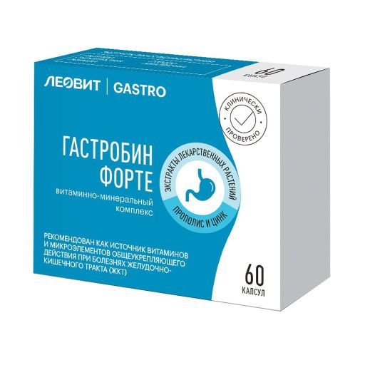 Леовит БАД Гастробин Форте витаминно-минеральный комплекс, капсулы, 60 шт.