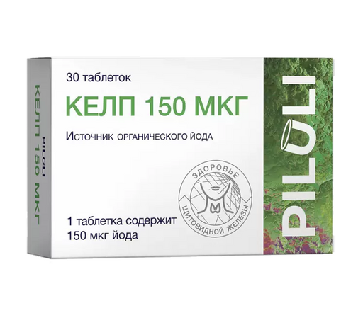 Piluli Келп 150 мкг, таблетки, источник органического йода, 30 шт.